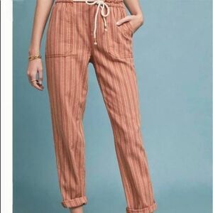 Anthropologie Seashore Striped Linen Blend Pants